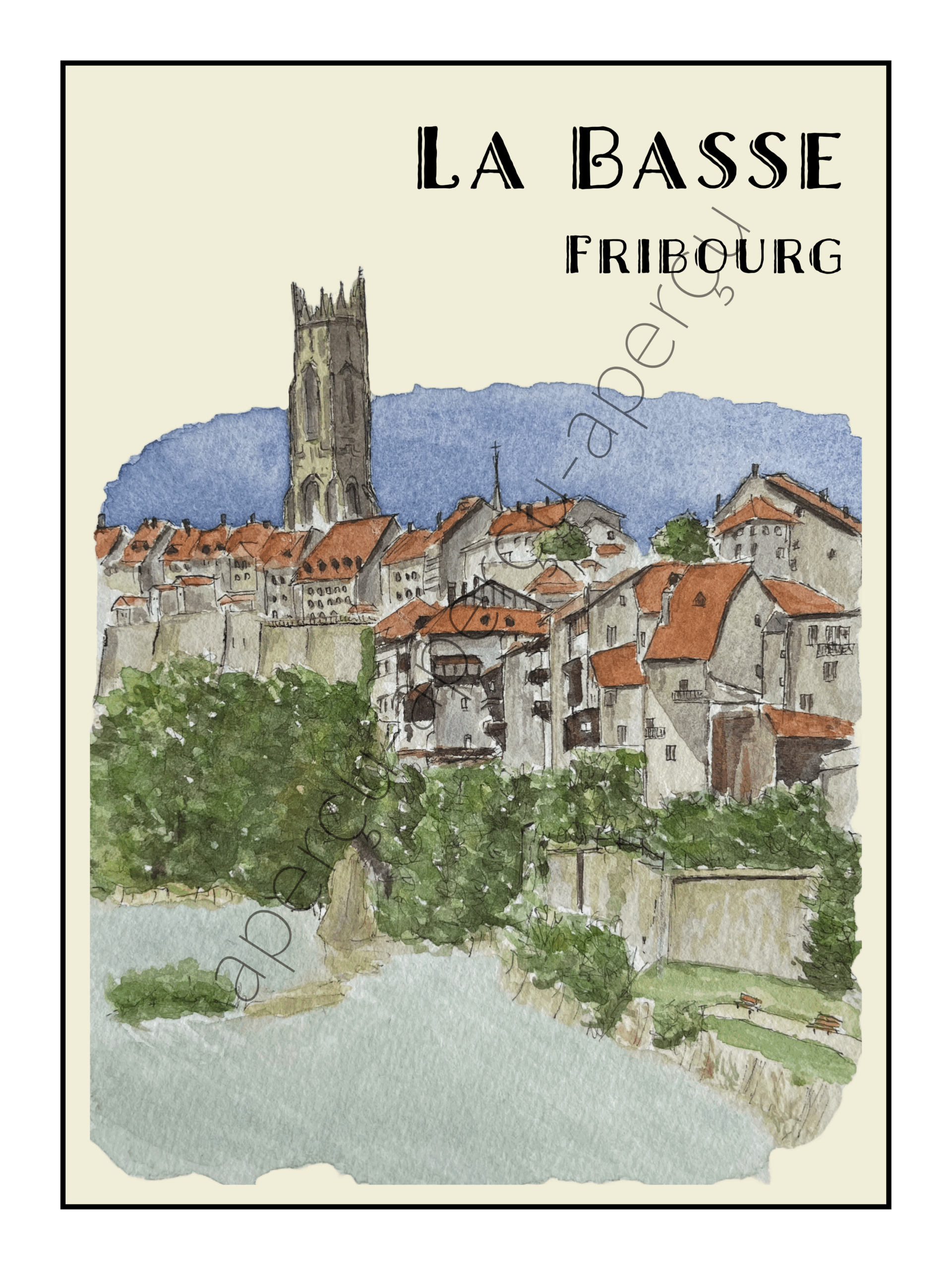Affiche_Fribourg_ Basse La Basse Ville
