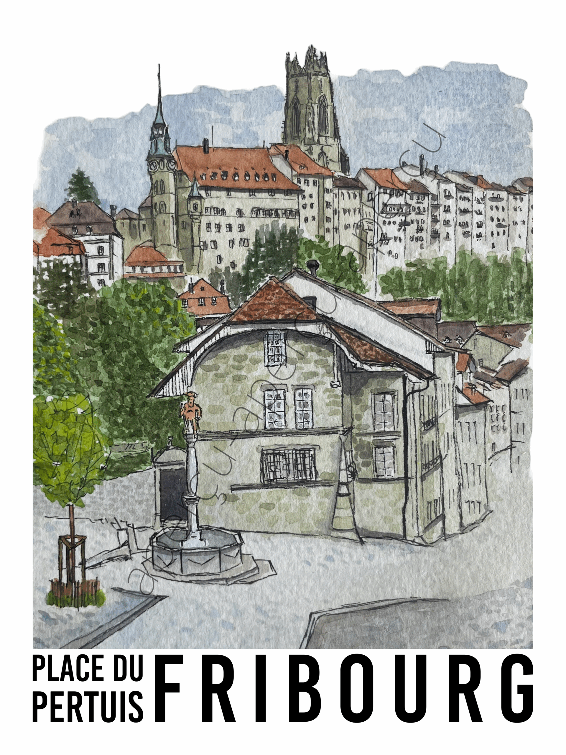 Affiche_Fribourg_Place du Pertuis