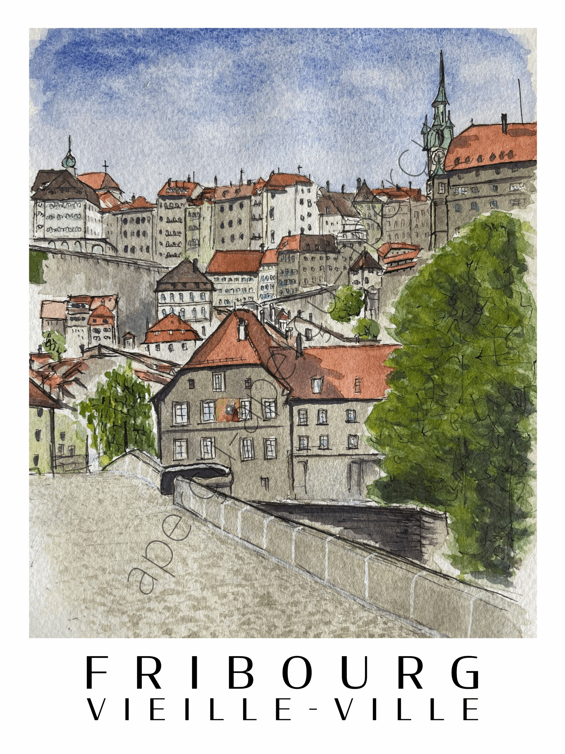 Affiche_Fribourg_Vieille-Ville